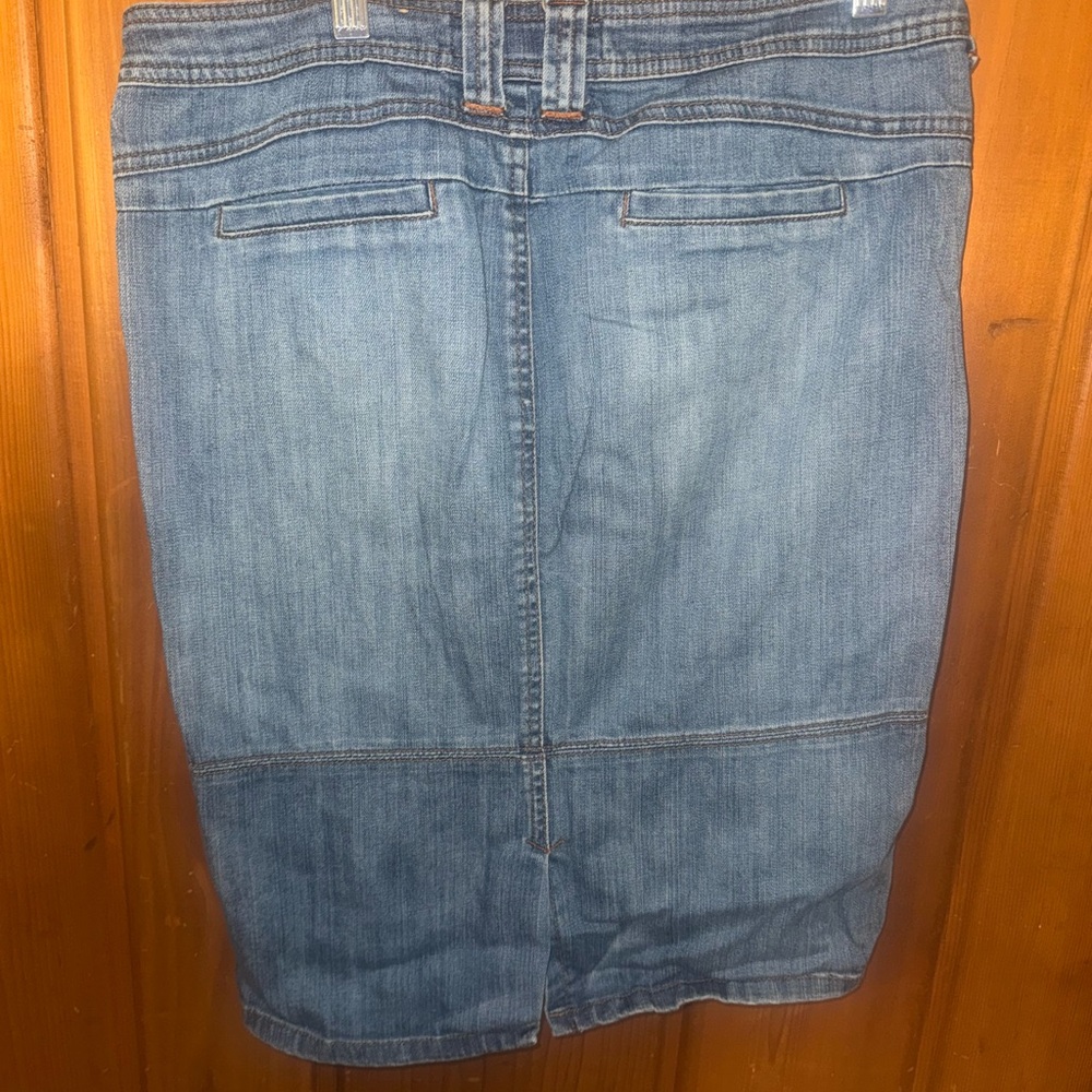 Candie's Blue Denim Skirt with Zipper Accent - Picture 2 of 3